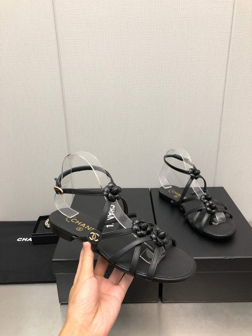 Chanel G40128 Women's Sandals Shoes Lambskin C90225
