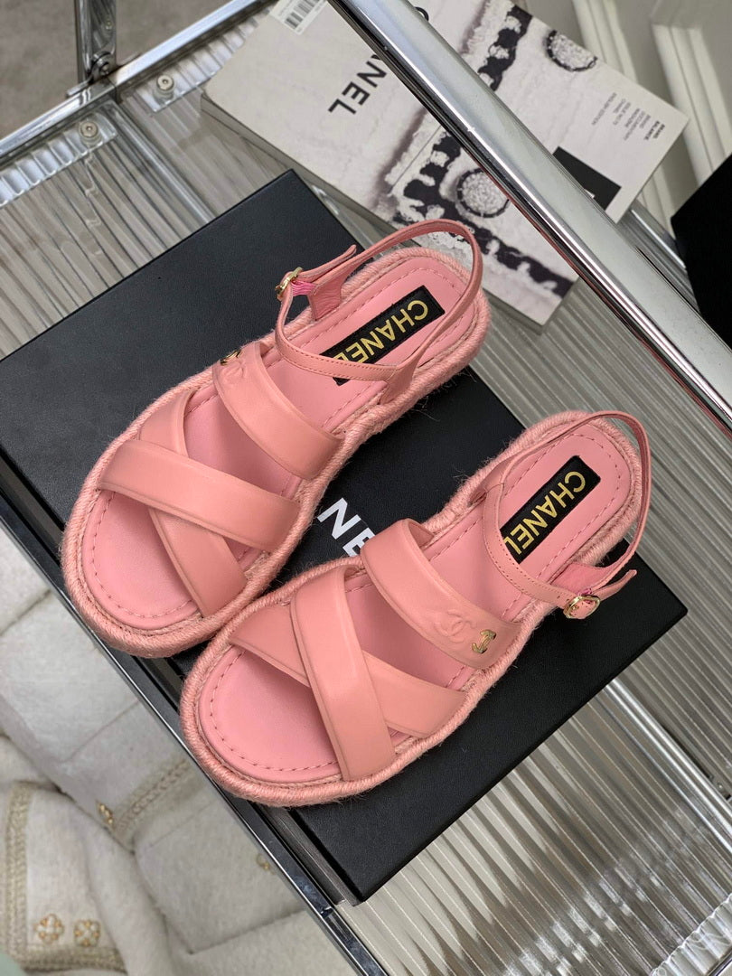 Chanel G40132 Women's Sandals Shoes Lambskin C90213