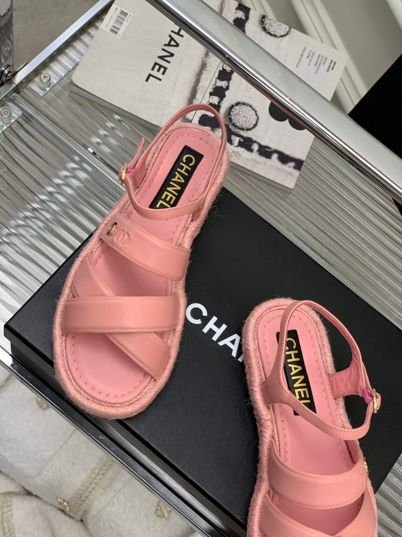 Chanel G40132 Women's Sandals Shoes Lambskin C90213