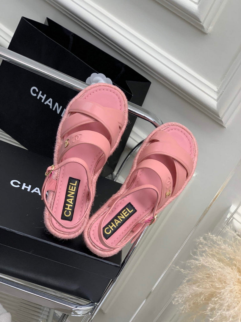 Chanel G40132 Women's Sandals Shoes Lambskin C90213