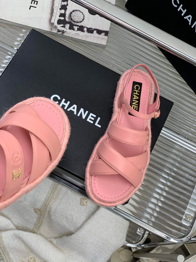 Chanel G40132 Women's Sandals Shoes Lambskin C90213