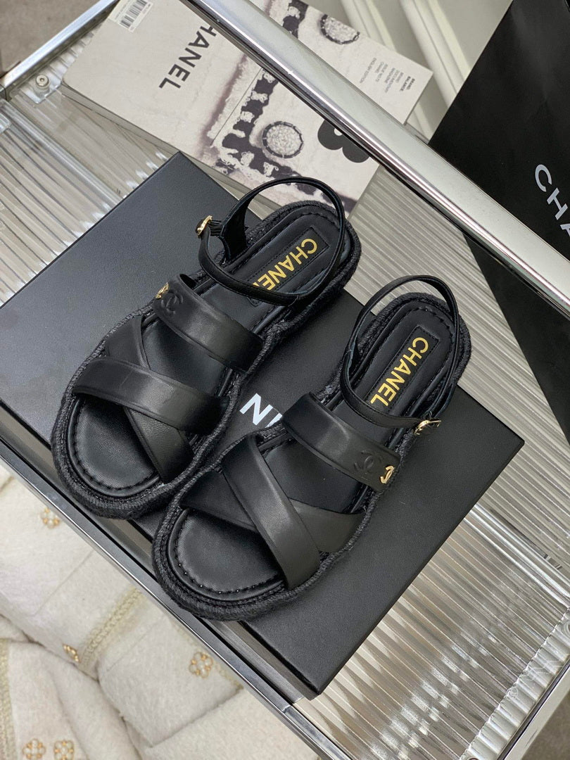 Chanel G40132 Women's Sandals Shoes Lambskin C90214