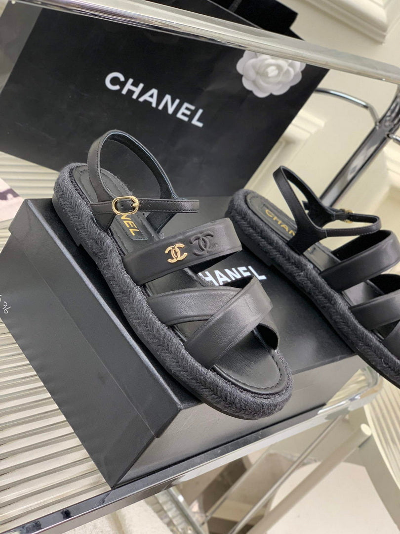 Chanel G40132 Women's Sandals Shoes Lambskin C90214
