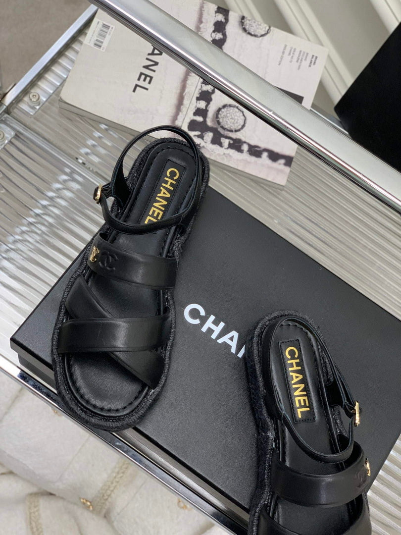 Chanel G40132 Women's Sandals Shoes Lambskin C90214