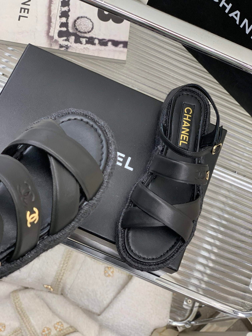 Chanel G40132 Women's Sandals Shoes Lambskin C90214
