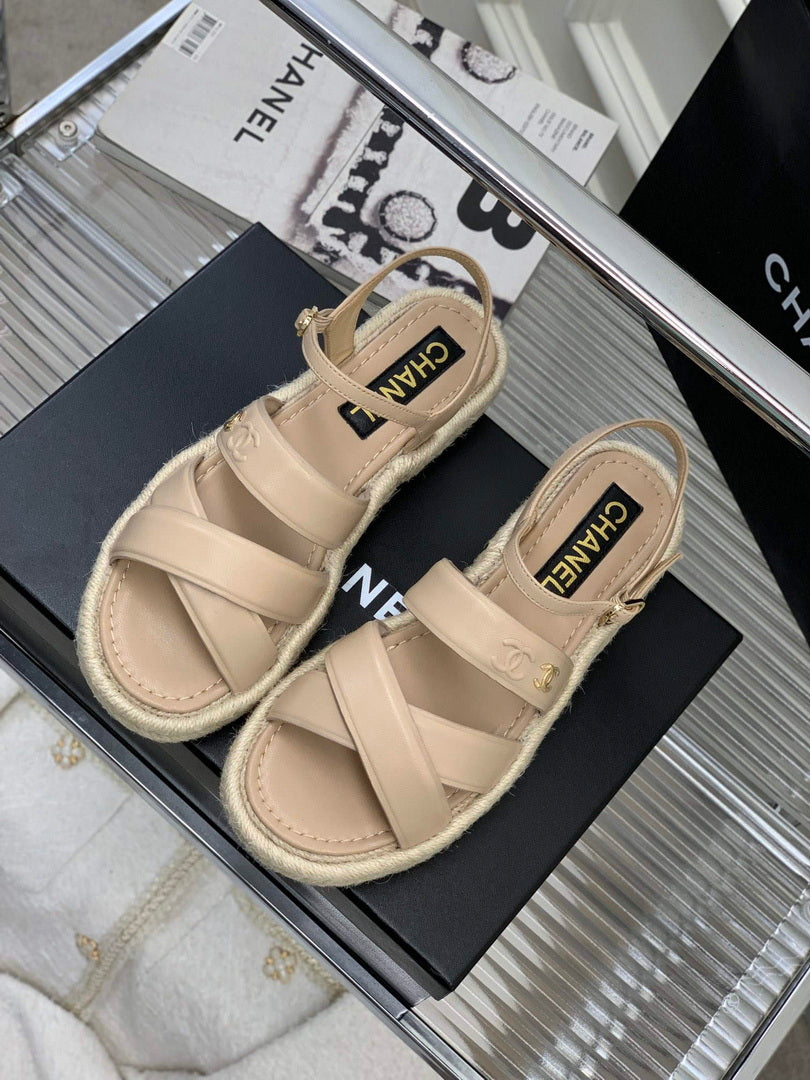 Chanel G40132 Women's Sandals Shoes Lambskin C90215 - 35 - View 1