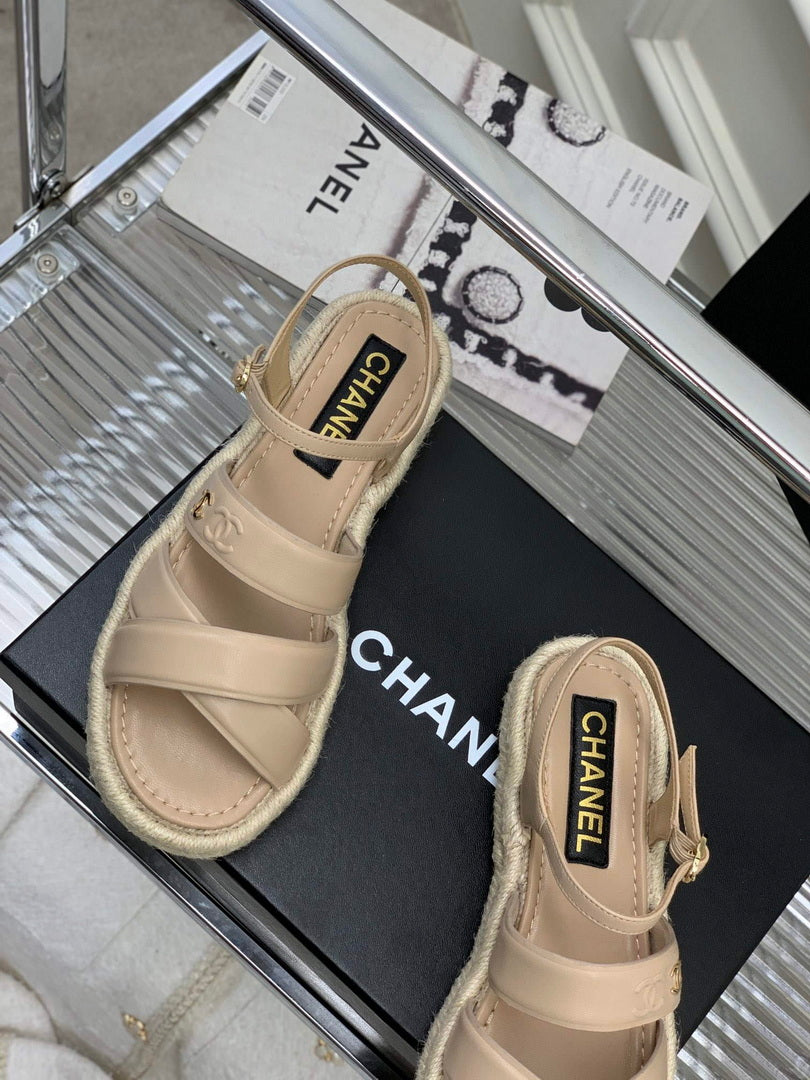 Chanel G40132 Women's Sandals Shoes Lambskin C90215