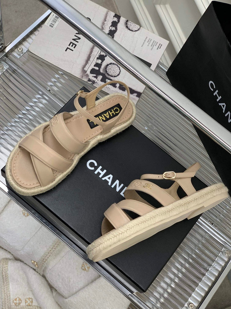 Chanel G40132 Women's Sandals Shoes Lambskin C90215 - 35 - View 6