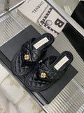 Chanel G40132 Women's Slippers Shoes Calfskin C90205