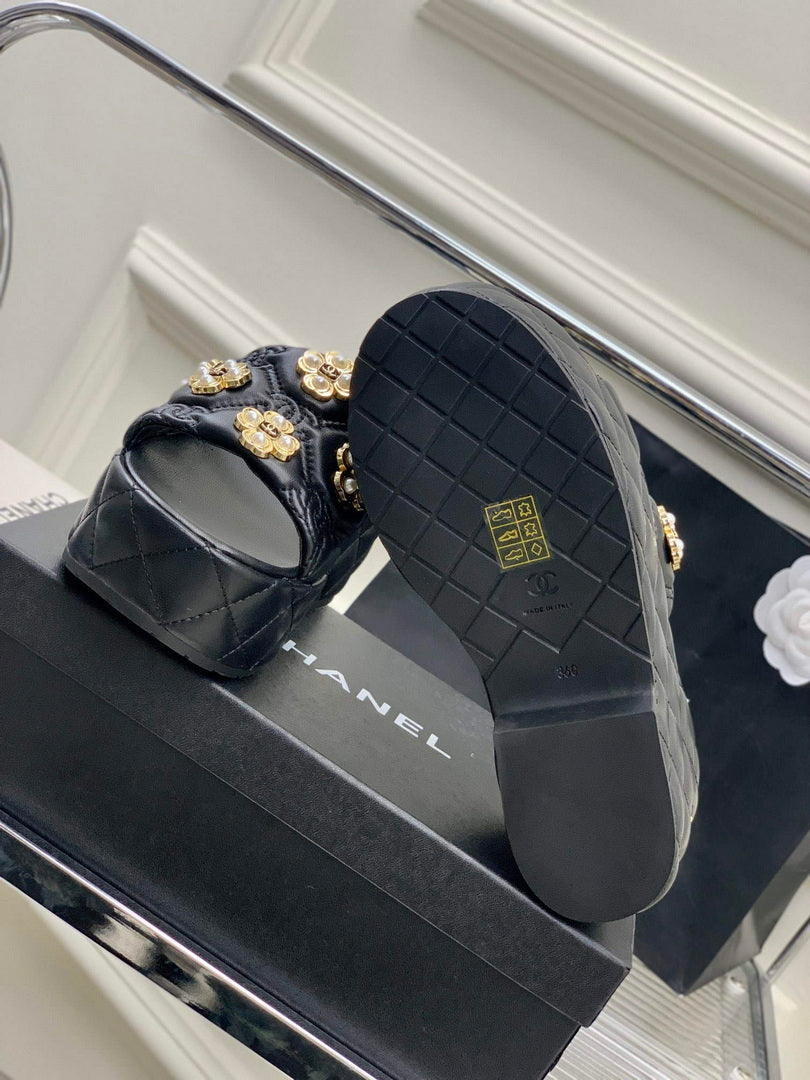 Chanel G40132 Women's Slippers Shoes Lambskin C90207 - 35 - View 9