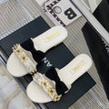 Chanel G40132 Women's Slippers Shoes Lambskin C90200 - 35 - View 1