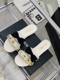 Chanel G40132 Women's Slippers Shoes Lambskin C90200