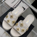 Chanel G40132 Women's Slippers Shoes Calfskin C90206 - 35 - View 1