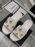 Chanel G40132 Women's Slippers Shoes Calfskin C90206
