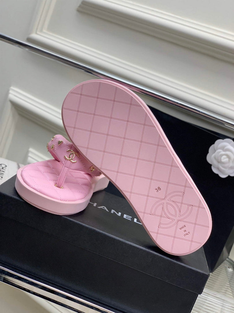 Chanel G40132 Women's Slippers Shoes Lambskin C90210