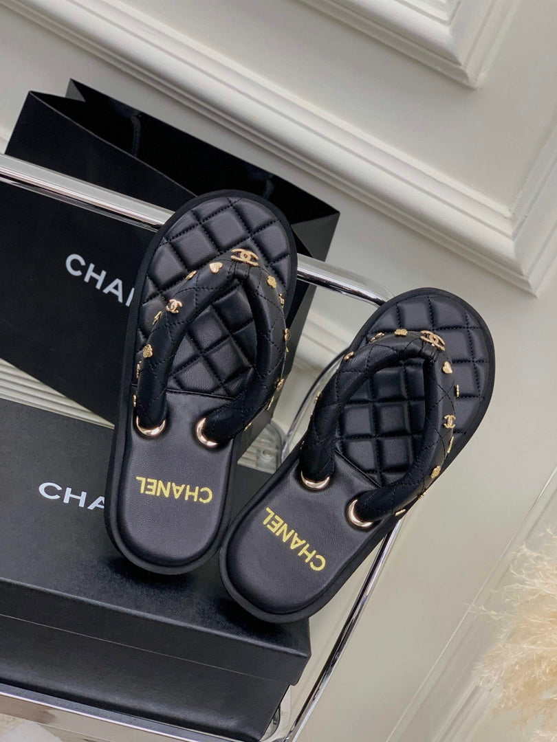 Chanel G40132 Women's Slippers Shoes Lambskin C90212