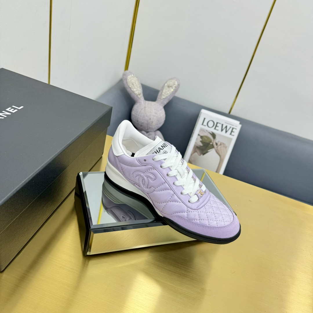Chanel G45839 Women 24B Trainers Shiny Calfskin Calfskin & Suede Calfskin C91255