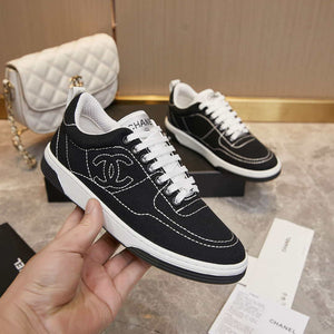 Chanel G46076 Women 24B Trainers Cotton  Black & White C91282 - Fmale-Euro 35=US 4 - View 3
