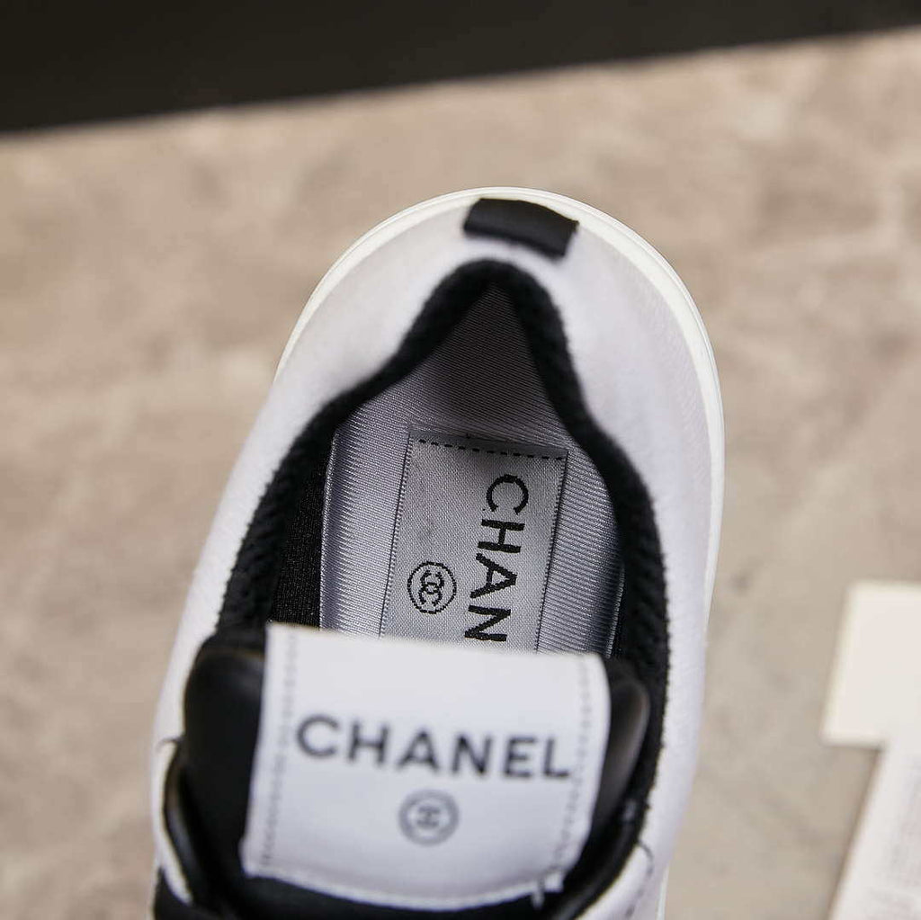 Chanel G46076 Women 24B Trainers Cotton  Black & White C91284