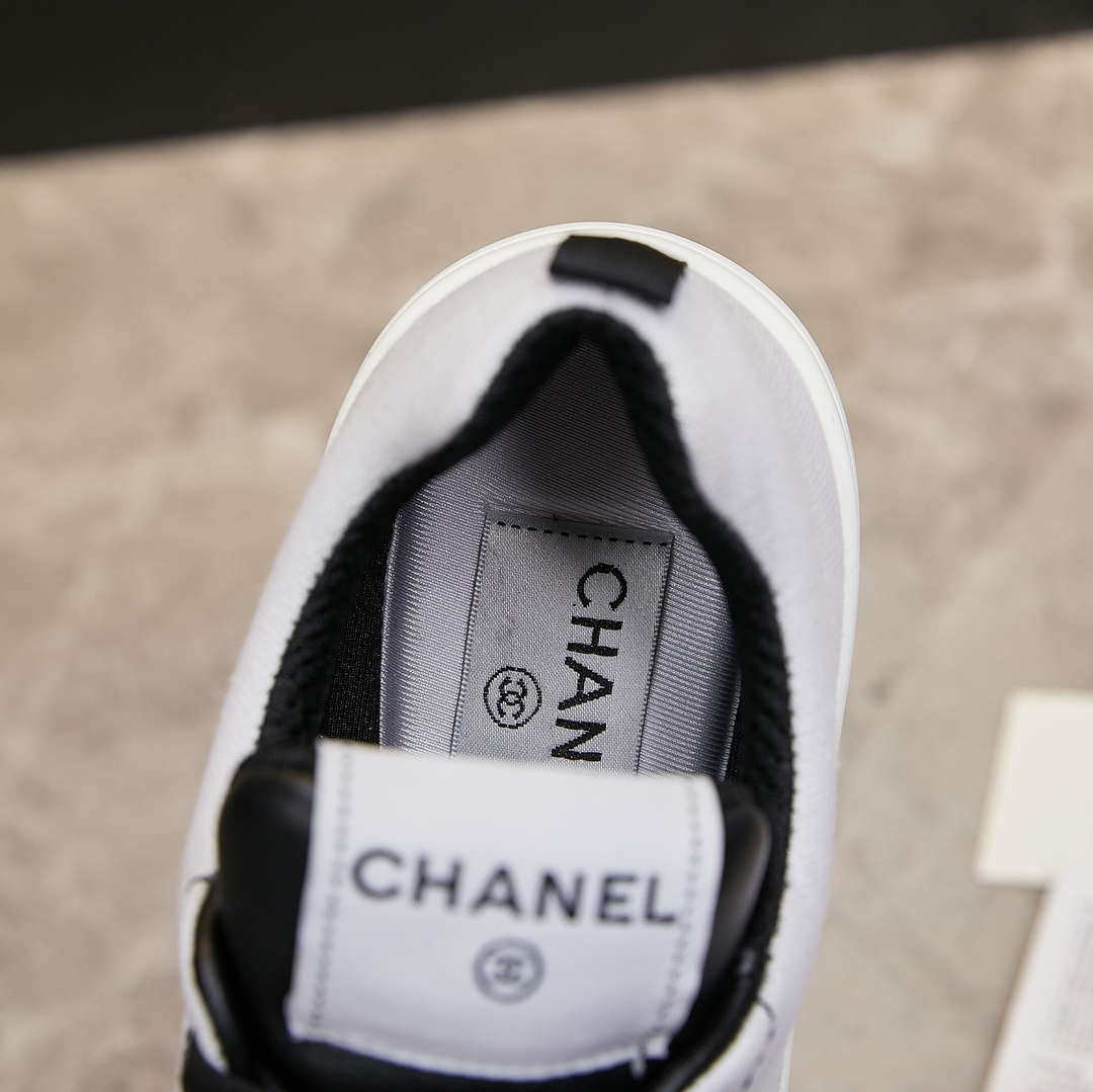 Chanel G46076 Women 24B Trainers Cotton  Black & White C91284