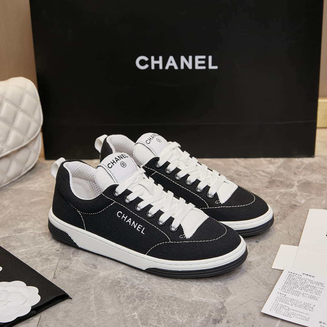 Chanel G46076 Women 24B Trainers Cotton  Black & White C91285 - Fmale-Euro 35=US 4 - View 10