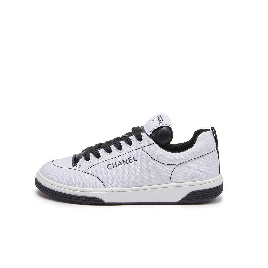 Chanel G46076 Women 24B Trainers Cotton  Black & White C91284