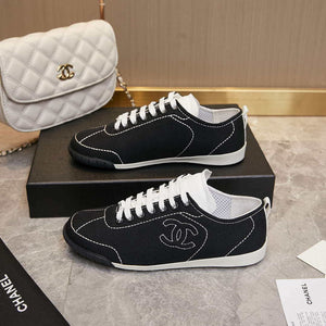 Chanel G46076 Women 24B Trainers Cotton  Black & White C91286 - Fmale-Euro 35=US 4 - View 5