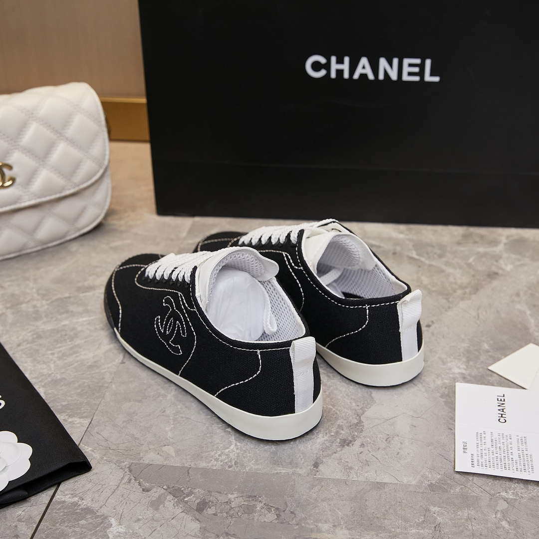 Chanel G46076 Women 24B Trainers Cotton  Black & White C91286 - Fmale-Euro 35=US 4 - View 9
