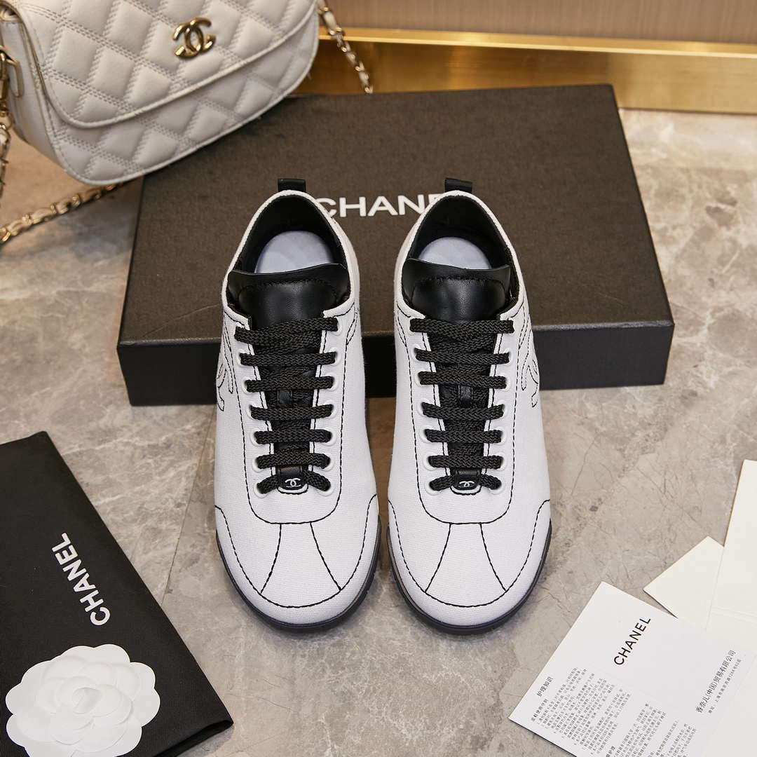 Chanel G46076 Women 24B Trainers Cotton  Black & White C91287 - Fmale-Euro 35=US 4 - View 7