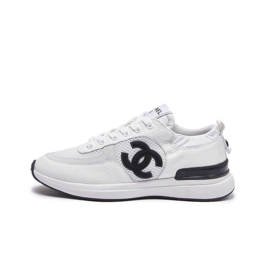 Chanel G46076 Women 24B Trainers Grained Calfskin Black & White C91288