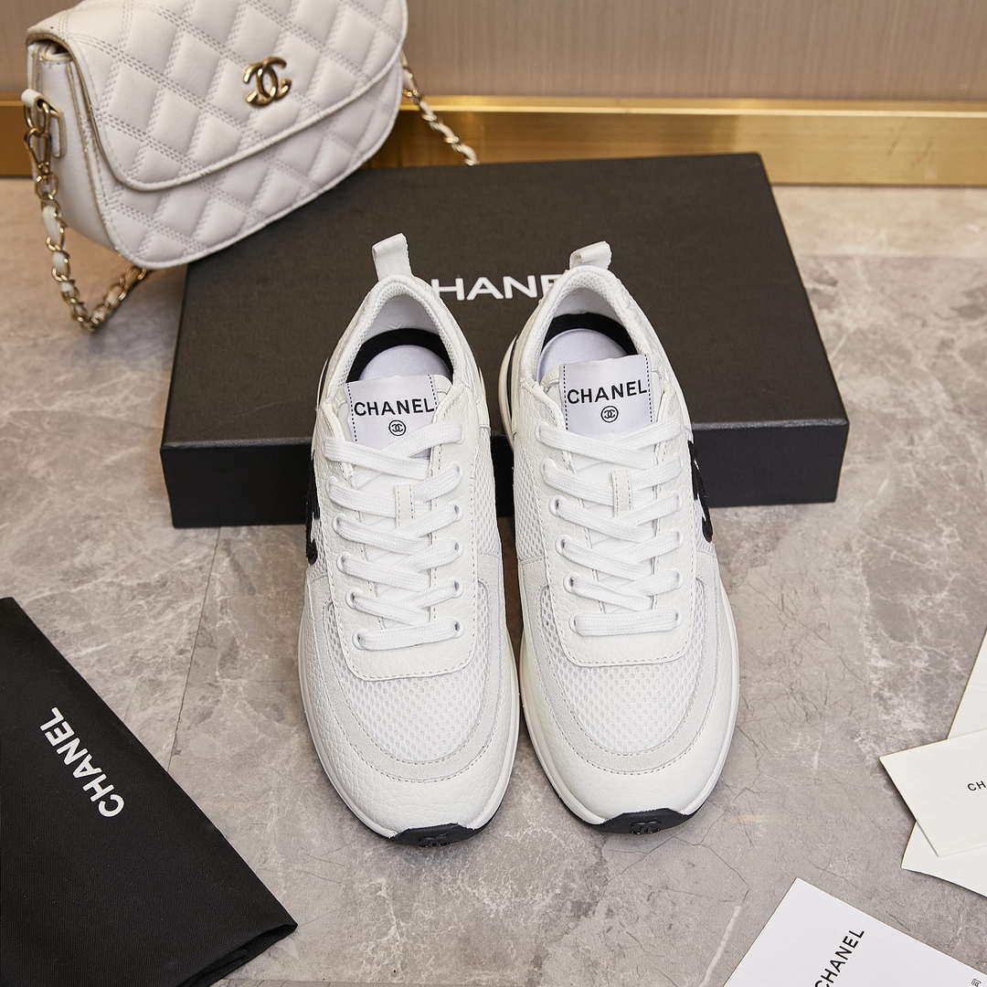 Chanel G46076 Women 24B Trainers Grained Calfskin Black & White C91288 - Fmale-Euro 35=US 4 - View 5