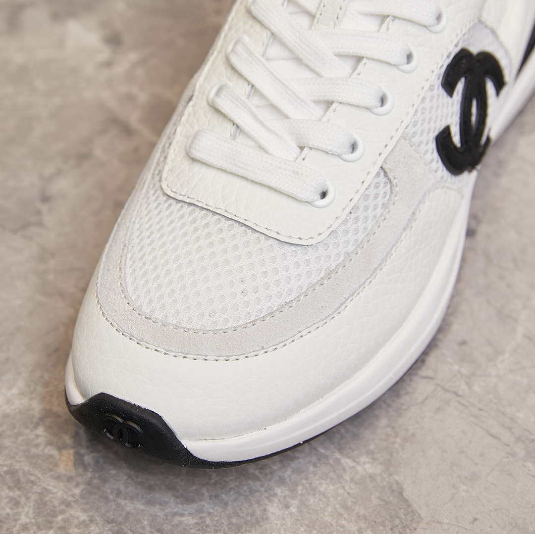 Chanel G46076 Women 24B Trainers Grained Calfskin Black & White C91288 - Fmale-Euro 35=US 4 - View 7
