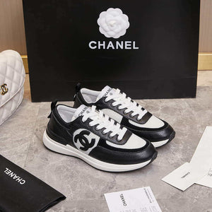 Chanel G46076 Women 24B Trainers Grained Calfskin Black & White C91290 - Fmale-Euro 35=US 4 - View 3