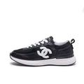 Chanel G46076 Women 24B Trainers Grained Calfskin Black & White C91291