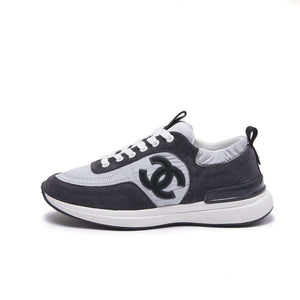 Chanel G46076 Women 24B Trainers Suede leather Black & White C91292 - Fmale-Euro 35=US 4 - View 1