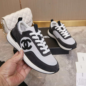 Chanel G46076 Women 24B Trainers Suede leather Black & White C91292 - Fmale-Euro 35=US 4 - View 3