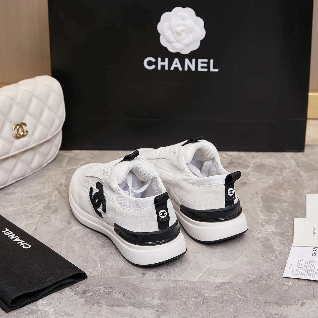 Chanel G46076 Women 24B Trainers Suede leather Black & White C91293 - Fmale-Euro 35=US 4 - View 6
