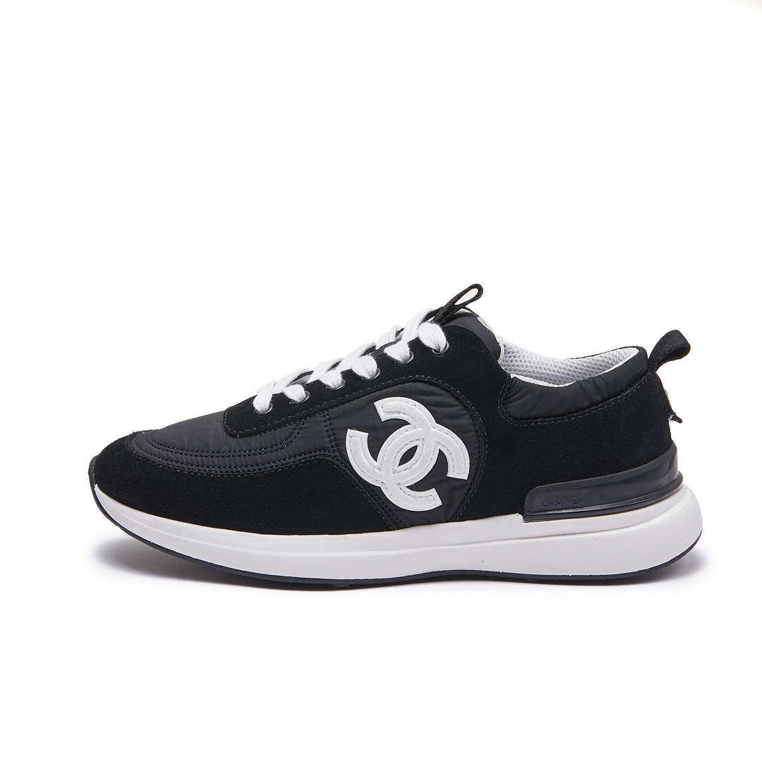 Chanel G46076 Women 24B Trainers Suede leather Black & White C91294 - Fmale-Euro 35=US 4 - View 1