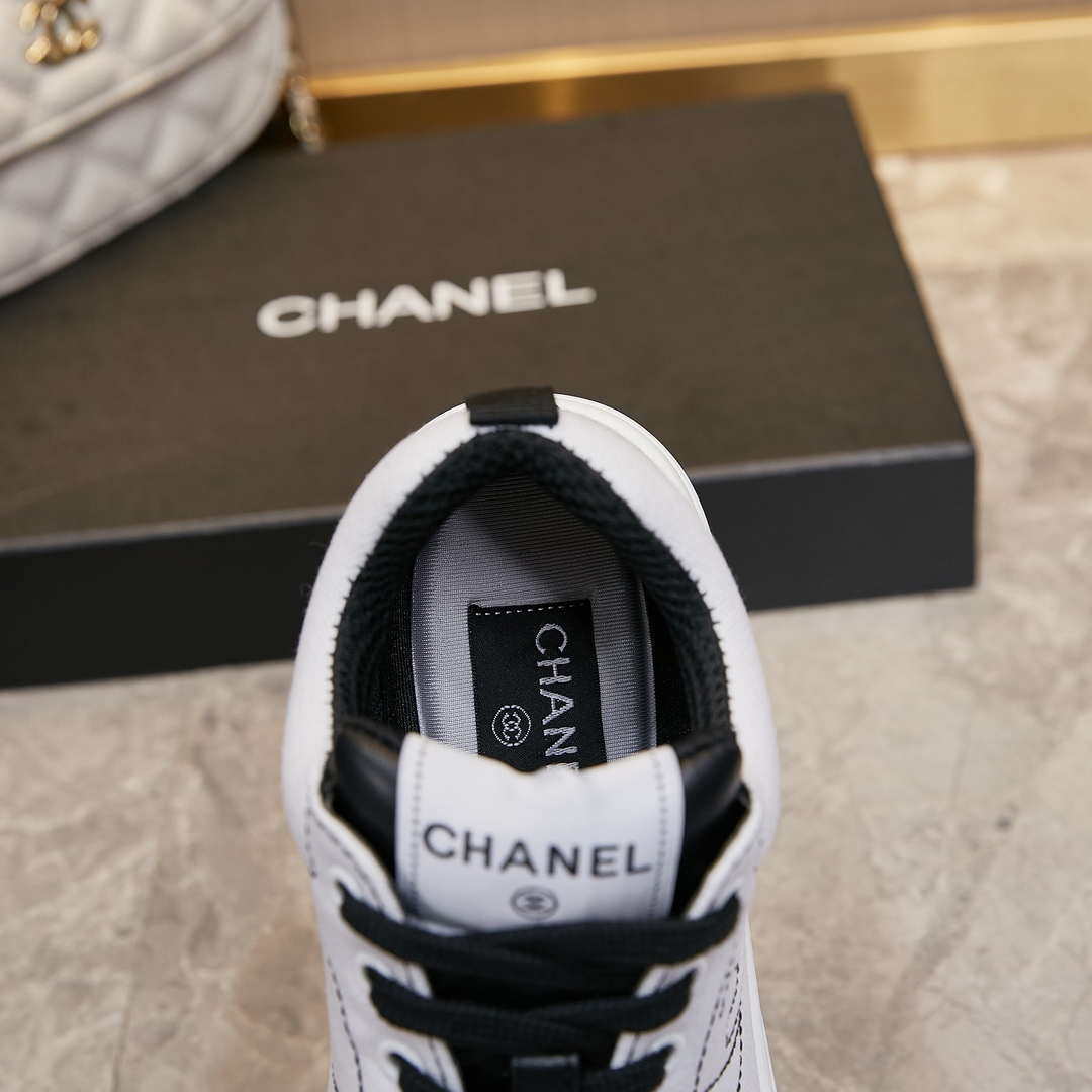 Chanel G46084 Women 24B Trainers Cotton  White & Black C91280 - Fmale-Euro 35=US 4 - View 7