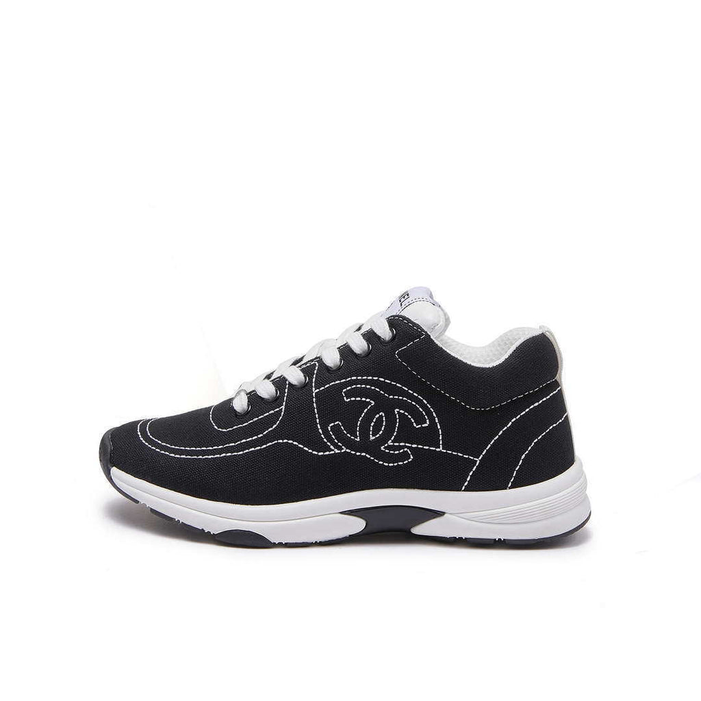 Chanel G46084 Women 24B Trainers Cotton  Black & White C91281