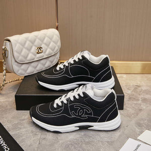 Chanel G46084 Women 24B Trainers Cotton  Black & White C91281 - Fmale-Euro 35=US 4 - View 4