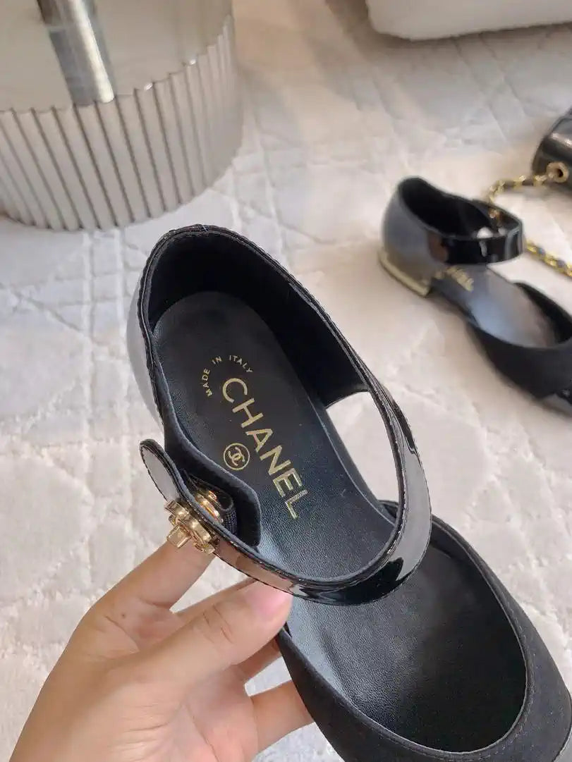 Chanel G46701 Mary Janes Lambskin Patent Calfskin C90314