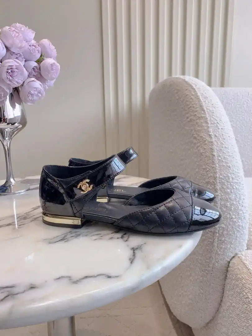 Chanel G46701 Mary Janes Lambskin Patent Calfskin C90315