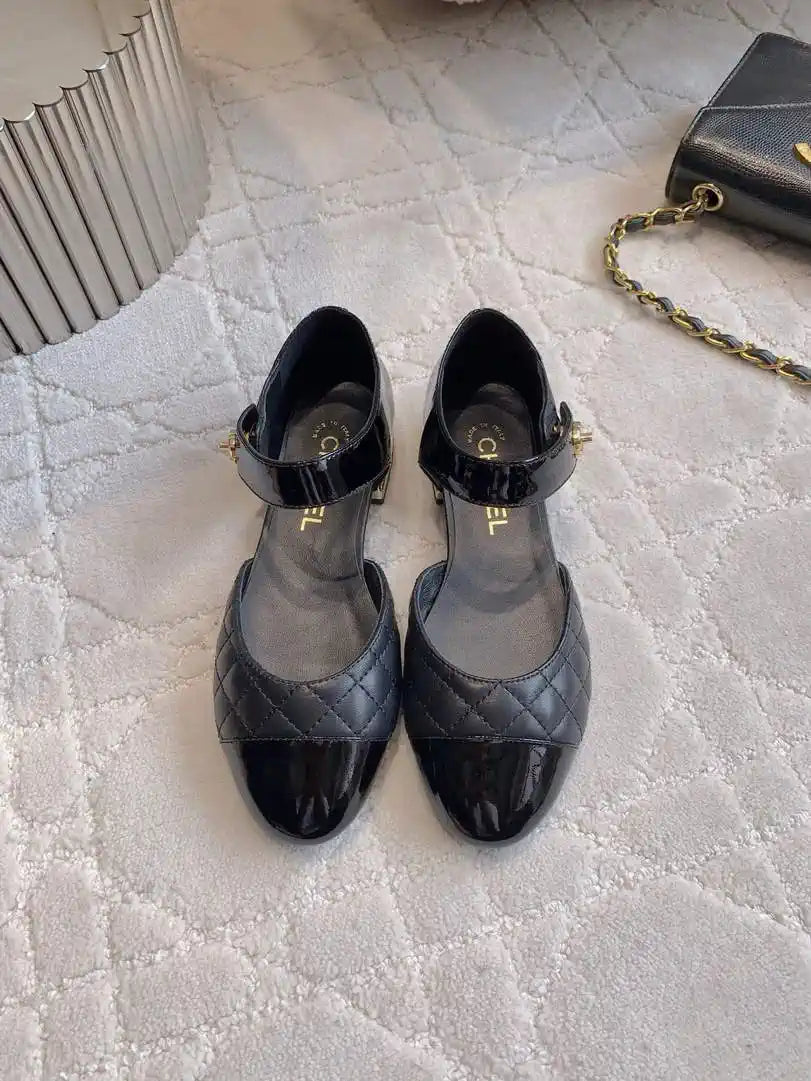 Chanel G46701 Mary Janes Lambskin Patent Calfskin C90315