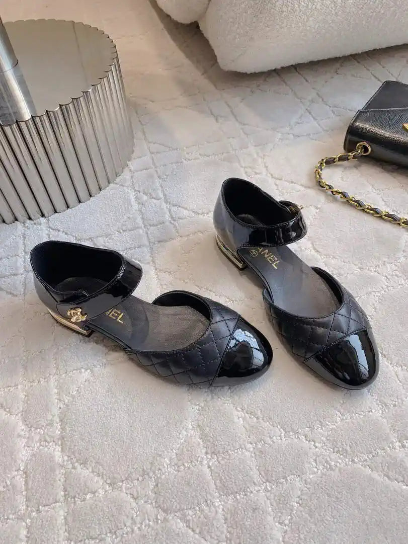 Chanel G46701 Mary Janes Lambskin Patent Calfskin C90315