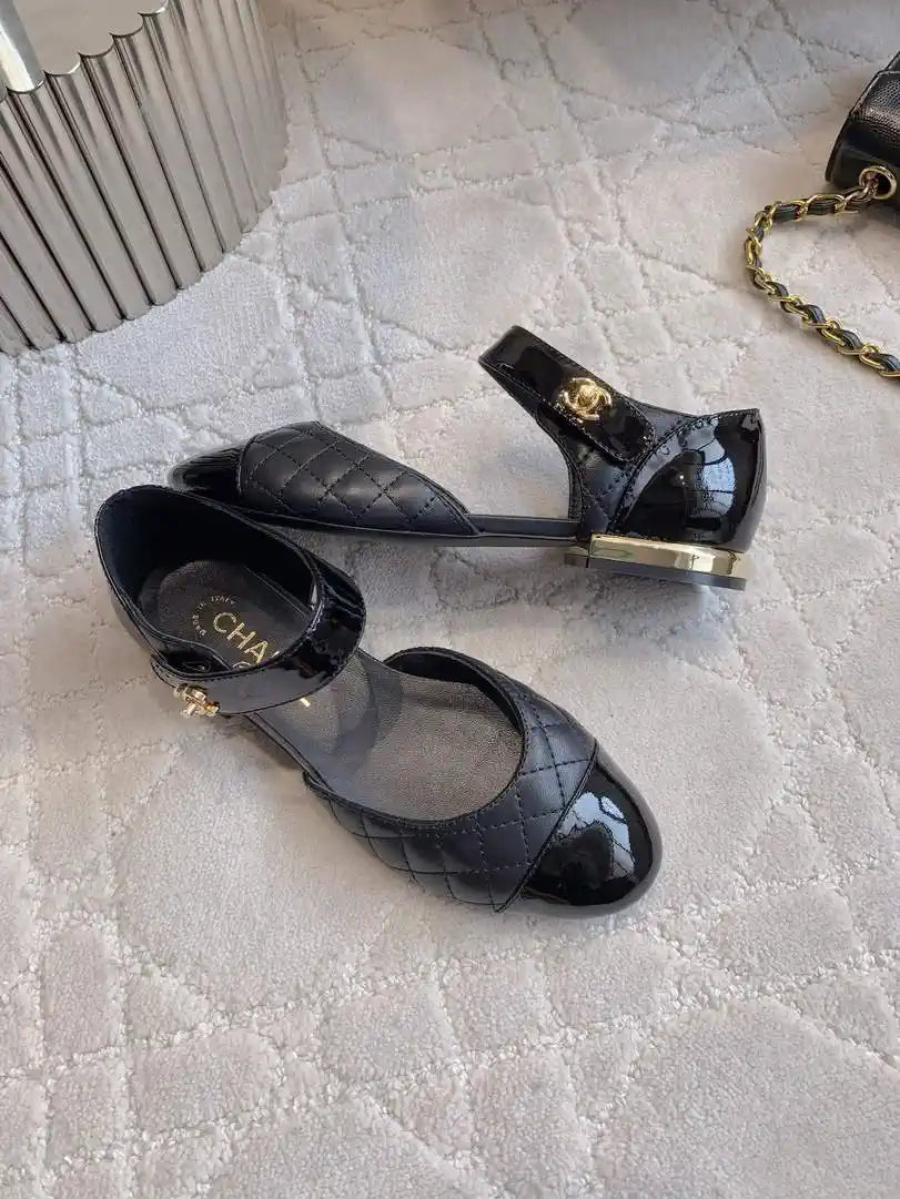 Chanel G46701 Mary Janes Lambskin Patent Calfskin C90315