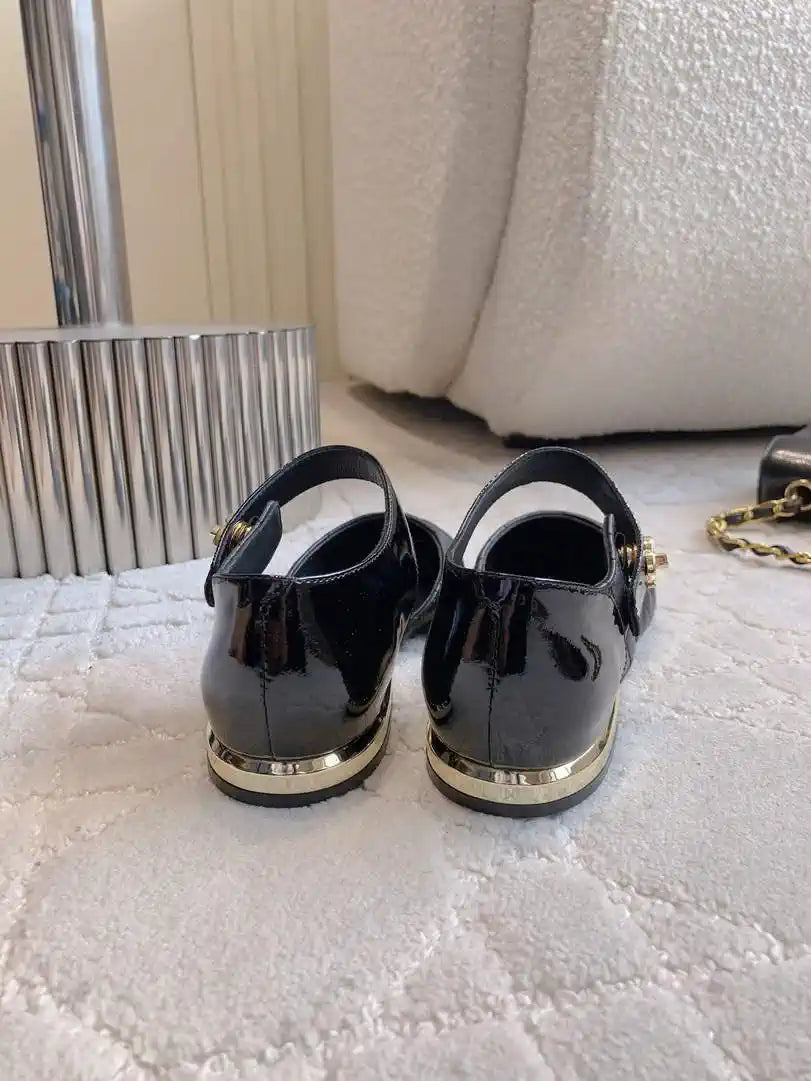 Chanel G46701 Mary Janes Lambskin Patent Calfskin C90315
