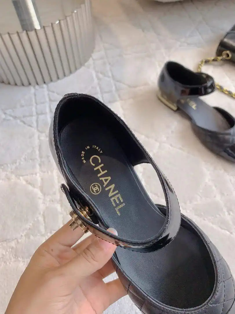 Chanel G46701 Mary Janes Lambskin Patent Calfskin C90315