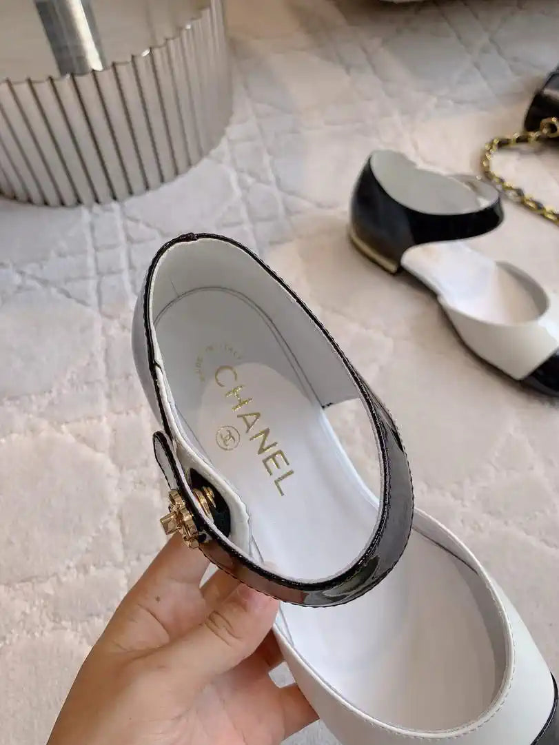 Chanel G46701 Mary Janes Lambskin Patent Calfskin C90316