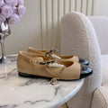 Chanel G46718 Mary Janes Lambskin Patent Calfskin Imitation Pearls & Metal C90301